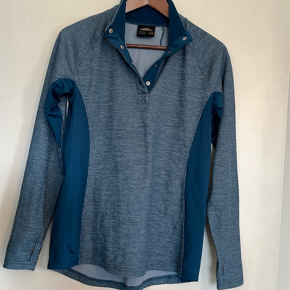 Pacific Trail long sleeve shirt 1/4 snap pull over blue women’s size Small